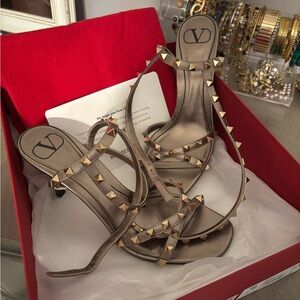 Valentino Bronze Studded Stiletto Heels